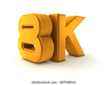 Vector illustration Large three-dimensional logo on a white isolated matte background. Matte gold. Video 8K logo.