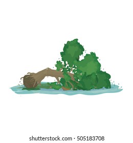 A vector illustration of a large tree. Tree Icon Illustration. Old tree covered with leaves.