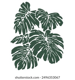 vector illustration of large tropical foliage with a unique but very elegant and cool design