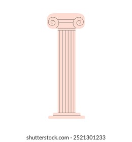 Ilustración vectorial con una Grande columna de mármol vintage aislada sobre un fondo blanco. El icono es ideal para el diseño con Elementos decorativos de estilo romano