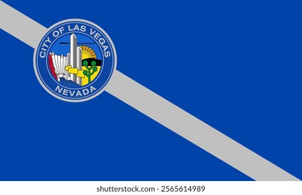 Vector illustration of Las Vegas, Nevada's flag: Perfect for projects that showcase the city's iconic nightlife, glitzy casinos, and unique cultural blend, ideal for promotional design