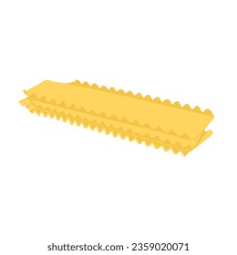 Vector illustration of lasagna type of pasta isolated on white background