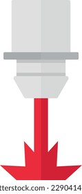Vector illustration of a laser beam. Laceration shot. Laser technology and industry, material cutter.
