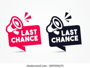 Vector Illustration Last Chance Label Set With Speaker