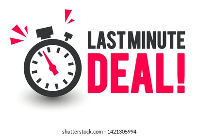 Vector Illustration Last Minute Deal Icon With Clock