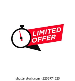 ilustración vectorial signo de botón de oferta de último minuto, etiqueta moderna plana, logotipo de cuenta regresiva