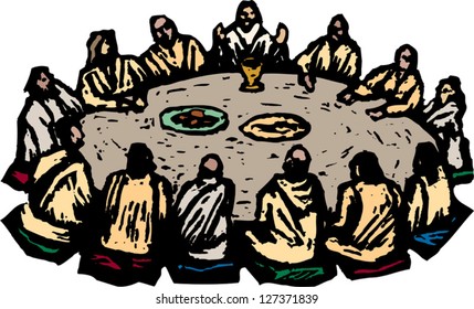 Vector illustration of the last supper