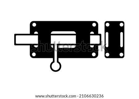 Vector illustration of latch black isolated on white background