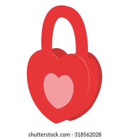 vector illustration of a latch in the shape of a heart