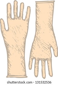 Vector illustration of latex gloves