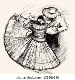 Vector illustration of a latino dance  