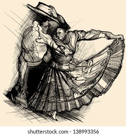Vector illustration of a latino dance drawing