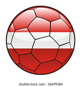 vector illustration of Latvia flag on soccer ball