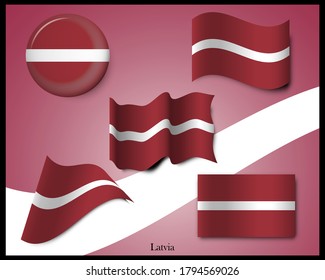 Vector illustration of latvia flag for various events related