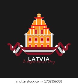 Vector illustration of Latvia Independence day. Happy Latvia Day Celebration. 