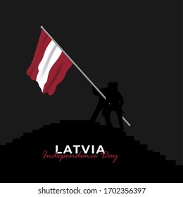 Imagen vectorial del Día de la Independencia de Letonia. Feliz Día de Letonia. 
