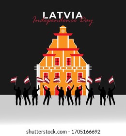 Vector illustration of Latvia Independence day. Happy Latvia Day Celebration. 