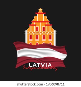 Vector illustration of Latvia Independence day. Happy Latvia Day Celebration. 