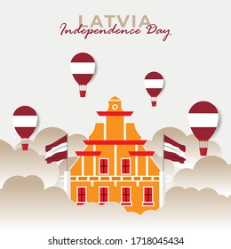 Vector illustration of Latvia Independence day. Happy Latvia Day Celebration. 