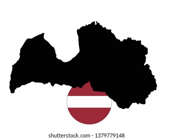vector illustration of Latvia map and flag 
