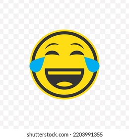 Vector illustration of laugh emoticons. Colored icons for website design .Simple design on transparent background (PNG).