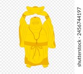 Vector illustration of Laughing Buddha statue on transparent background