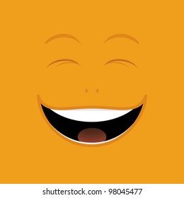 Vector illustration of laughing cartoon face