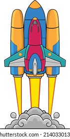 Vektorgrafik eines Raketenraumschiffs 