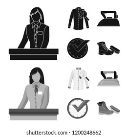 Vector illustration of laundry and clean icon. Collection of laundry and clothes vector icon for stock.