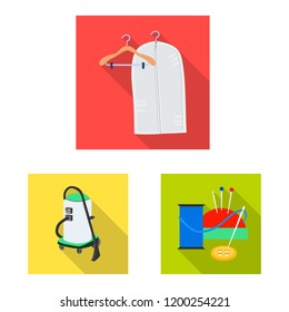 Vector illustration of laundry and clean icon. Collection of laundry and clothes stock symbol for web.