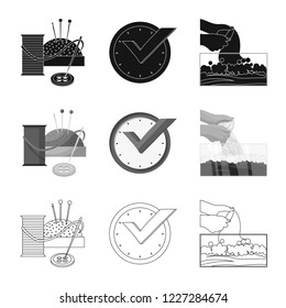 Vector illustration of laundry and clean icon. Set of laundry and clothes vector icon for stock.