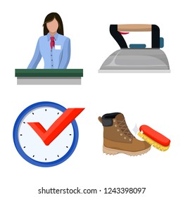 Vector illustration of laundry and clean icon. Collection of laundry and clothes stock symbol for web.