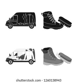 Vector illustration of laundry and clean icon. Collection of laundry and clothes stock symbol for web.