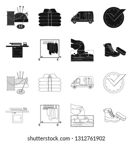 Vector illustration of laundry and clean icon. Collection of laundry and clothes stock symbol for web.