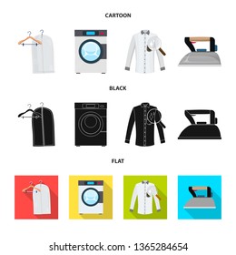 Vector illustration of laundry and clean icon. Collection of laundry and clothes stock vector illustration.