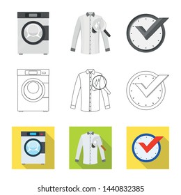 Vector illustration of laundry and clean icon. Set of laundry and clothes stock vector illustration.