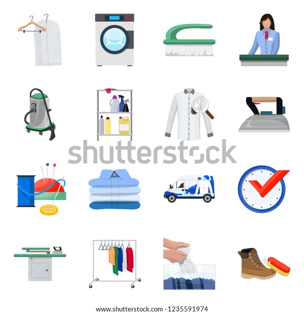 Vector illustration of\
laundry and clean icon. Collection of laundry and clothes vector\
icon for stock.