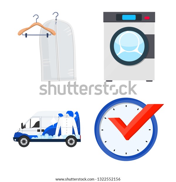 Vector illustration of laundry and\
clean icon. Set of laundry and clothes vector icon for\
stock.
