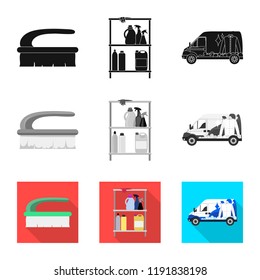 Vector illustration of laundry and clean logo. Set of laundry and clothes stock symbol for web.
