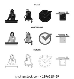 Vector illustration of laundry and clean logo. Set of laundry and clothes stock symbol for web.