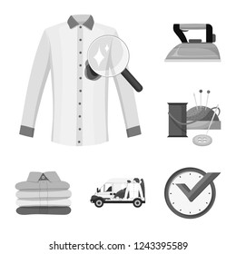 Vector illustration of laundry and clean logo. Collection of laundry and clothes stock symbol for web.