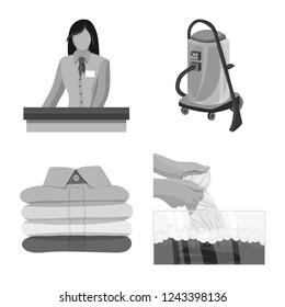 Vector illustration of laundry and clean logo. Set of laundry and clothes stock vector illustration.