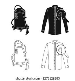 Vector illustration of laundry and clean logo. Collection of laundry and clothes vector icon for stock.