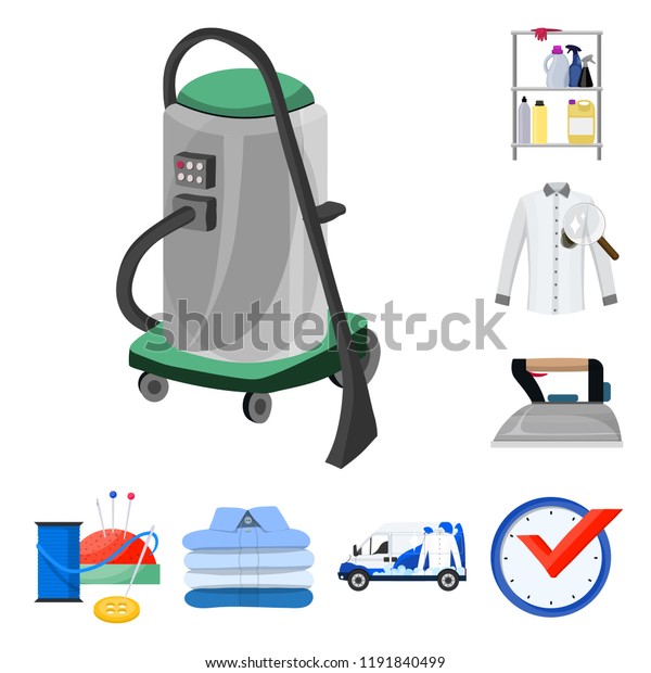 Vector illustration of\
laundry and clean logo. Collection of laundry and clothes vector\
icon for stock.