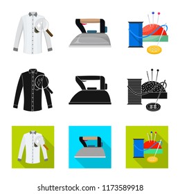 Vector illustration of laundry and clean sign. Collection of laundry and clothes stock vector illustration.
