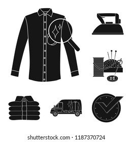 Vector illustration of laundry and clean sign. Set of laundry and clothes vector icon for stock.