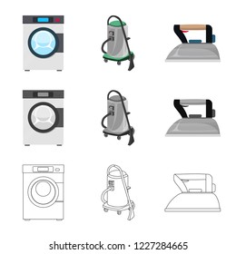 Vector illustration of laundry and clean sign. Collection of laundry and clothes stock symbol for web.