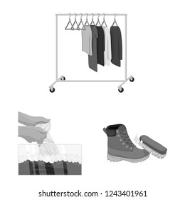 Vector illustration of laundry and clean sign. Collection of laundry and clothes stock symbol for web.