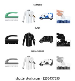Vector illustration of laundry and clean sign. Collection of laundry and clothes stock symbol for web.
