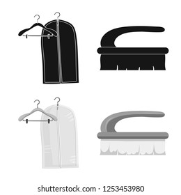 Vector illustration of laundry and clean sign. Collection of laundry and clothes stock vector illustration.